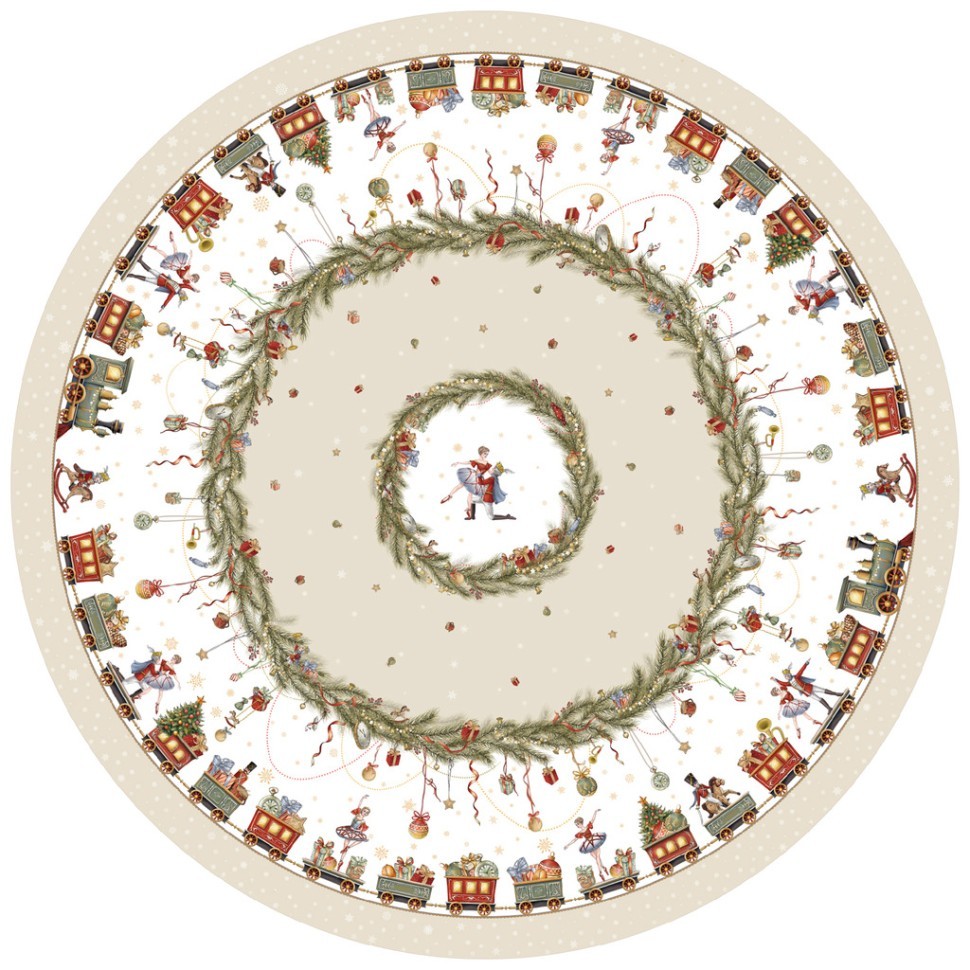 Скатерть  d145 cm круглая, "щелкунчик" цвет: бежевый, tm lefard, полиэстер 100% Lefard (986-002-24)