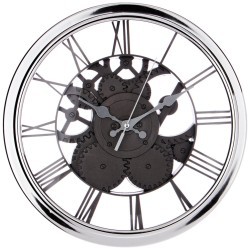 Часы настенные кварцевые "gear" 30 см цвет:серебро Lefard (220-446)