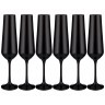 Набор бокалов для шампанского "sandra sprayed black" из 6 шт. 200 мл. высота=25 см. Bohemia Crystal (674-716)