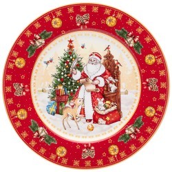 Тарелка закусочная lefard "дед мороз" 21см красная Lefard (85-1720)