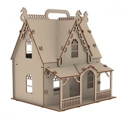 Деревянный кукольный домик "Я Дизайнер" "Загородная Усадьба", конструктор, для кукол 12 см (PE720-230)