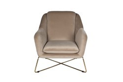 Кресло велюр бежевый/мат.зол. 75*87*80см (TT-00006029)