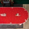 Скатерть овальная "с новым годом" 140х300см ,красный, 100% хлопок,твил пропитка Lefard (850-763-42)