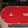Скатерть овальная "с новым годом" 140х300см ,красный, 100% хлопок,твил пропитка Lefard (850-763-42)