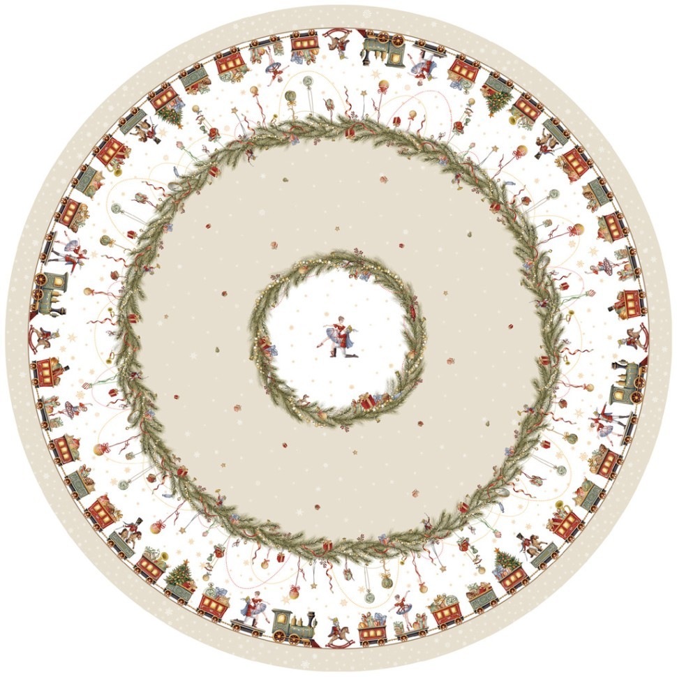 Скатерть  d220 cm круглая, "щелкунчик" цвет: бежевый, tm lefard, полиэстер 100% Lefard (986-002-26)