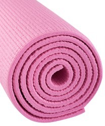 Коврик для йоги и фитнеса FM-101, PVC, 173x61x0,8 см, розовый пастель (1005323)
