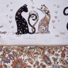 Скатерть " парижские коты" 140х180см ,белый ,100% хлопок ,твил с пропиткой Lefard (850-746-2)