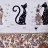 Скатерть " парижские коты" 140х180см ,белый ,100% хлопок ,твил с пропиткой Lefard (850-746-2)