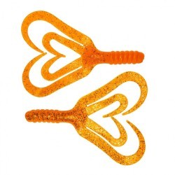 Твистер Helios Credo Four Tail 2,35"/6,0 см, цвет Orange & Sparkles 10 шт HS-20-022 (78109)