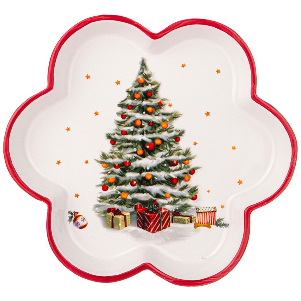 Тарелка agness “с новым годом!" фигурная 20*2,5 см Agness (358-2107)