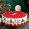 Скатерть круглая "с новым годом" 190см ,красный, 100% хлопок, твил, с пропиткой Lefard (850-763-25)