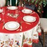 Скатерть круглая "с новым годом" 190см ,красный, 100% хлопок, твил, с пропиткой Lefard (850-763-25)