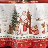 Скатерть круглая "с новым годом" 190см ,красный, 100% хлопок, твил, с пропиткой Lefard (850-763-25)