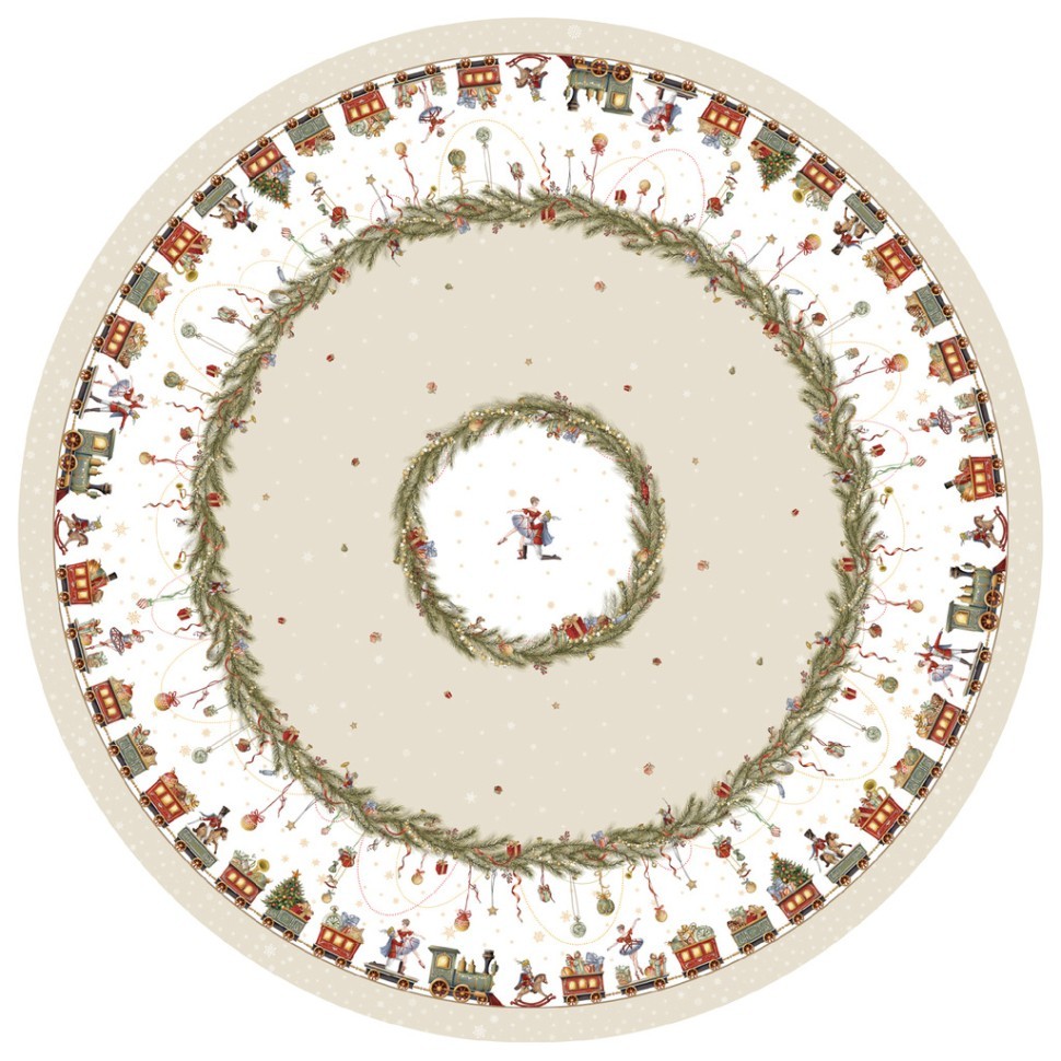 Скатерть  d185 cm круглая, "щелкунчик" цвет: бежевый, tm lefard, полиэстер 100% Lefard (986-002-25)