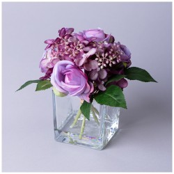 Букет искусственных цветов в квадратной вазе высота= 16см Lefard (287-554)