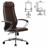Кресло офисное Метта К-29 хром экокожа сиденье и спинка мягкие темно-коричневое 532476 (1) (91138)