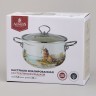Кастрюля agness эмалированная со стеклянной крышкой серия "lavender cats", 3,8 л диа. 22см Agness (943-078)