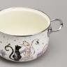Кастрюля agness эмалированная со стеклянной крышкой серия "lavender cats", 3,8 л диа. 22см Agness (943-078)