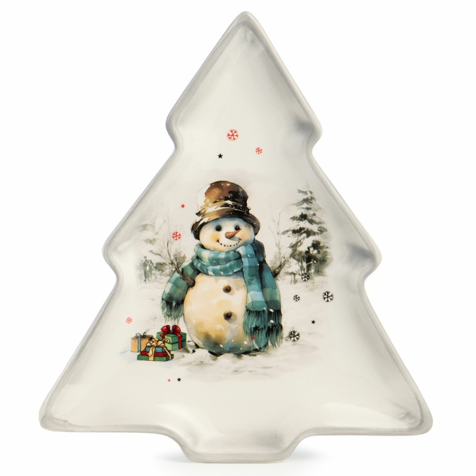 Тарелка в форме елки agness "с новым годом!" 23*20,2*2,2 см Agness (358-2323)