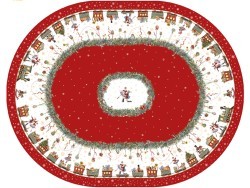 Скатерть  овальная  "щелкунчик" ,140х180см ,красный, 100% хлопок ,твил Lefard (850-762-4)