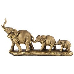 Фигурка декоративная "семья слонов" 21*37*8 см цвет: бронза с позолотой ИП Шихмурадов (169-377)