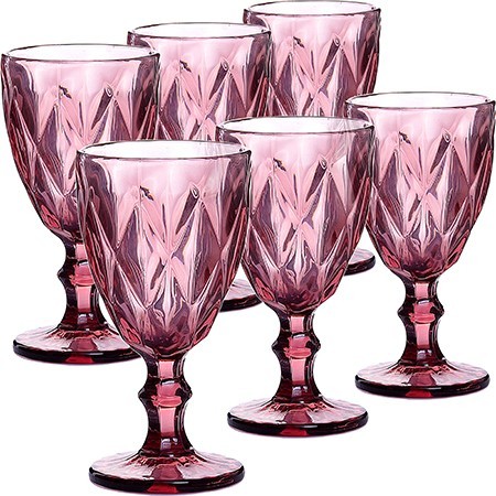 Набор бокалов 340 мл 6 шт розовый LR (60433)