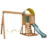Детский игровой комплекс для дачи (качели, горка, песочница, лестница, 2 этажа) (F26415E_KE)
