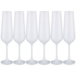 Набор бокалов для шампанского "sandra sprayed white" из 6 шт. 200 мл. высота=24 см. Bohemia Crystal (674-719)