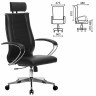 Кресло офисное Метта К-32 хром экокожа подголовник сиденье и спинка мягкие черное 532479 (1) (91139)