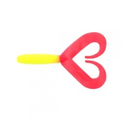 Твистер Yaman PRO Loop-Two, р.2 inch, цвет  #06 - Chartreuse/red (уп. 10 шт) YP-LT2-06 (87932)
