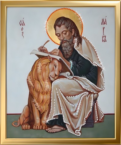 Икона Святого Марка «Глас Льва в Пустыне» с кристаллами Swarovski (2413)