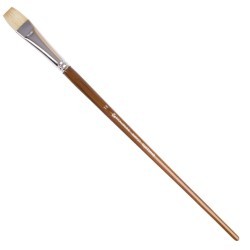 Кисть художественная Brauberg Art Classic щетина, плоская, № 18, длинная ручка 200721 (69446)