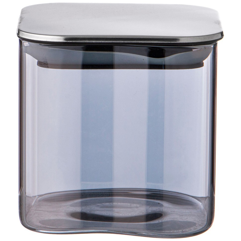 Емкость для сыпучих продуктов agness "smoky" 370 мл 8x8x8 cm цвет:дымчатый Agness (889-144)