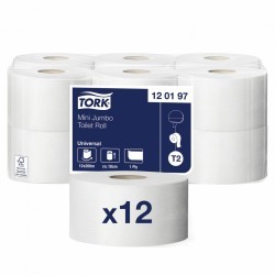 Бумага туалетная 200 м TORK Сист T2 UNIVERSAL 1-сл к-т 12 рул 124545 (1) (92649)