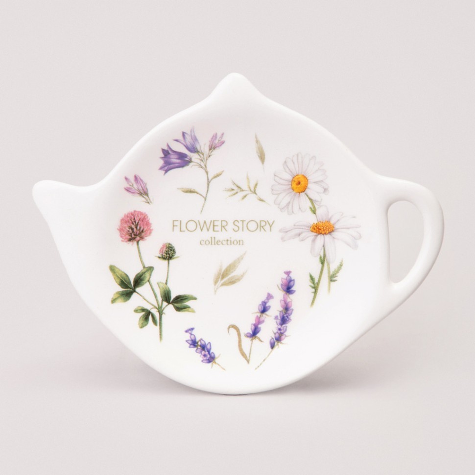 Подставка под чайный пакетик agness "flower story" 12*8,5*1,5 см Agness (358-2184)