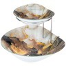 Салатник для сервировки двойной 15*13 и 25*22 см h=18 cm коллекция "marble" Lefard (198-245)
