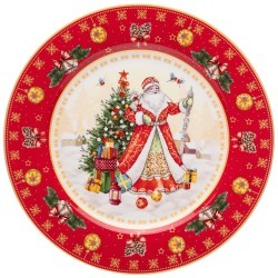 Тарелка закусочная lefard "дед мороз" 21см красная Lefard (85-1708)