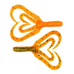 Твистер Helios Credo Four Tail 2,35"/6,0 см, цвет Pepper Green & Orange 10 шт HS-20-018 (78112)