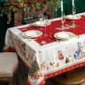 Скатерть "с новым годом" 140х300см ,красный, 100% хлопок,твил пропитка Lefard (850-763-22)