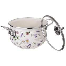 Кастрюля agness эмалированная со стеклянной крышкой серия "flower story", 2,8 л диа. 20см Agness (943-097) Кастрюля agness эмалированная со стеклянной крышкой серия "flower story", 2,8 л диа. 20см Agness (943-097)