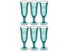 Набор бокалов для шампанского из 6 шт."туркуаз" 180 мл. высота=19 см. (кор=4набор.) Lefard (228-038)