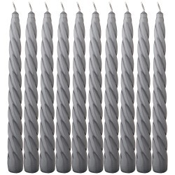 Набор свечей из 10 штук крученые лакированный серый высота 23 см Adpal (348-845)