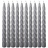 Набор свечей из 10 штук крученые лакированный серый высота 23 см Adpal (348-845)