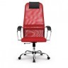 Кресло офисное МЕТТА SU-B-8 хром ткань-сетка сиденье мягкое красное 532430 (1) (94562)