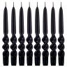 Набор свечей из 8 шт. 23,5/2,2 см. лакированный черный Adpal (348-663)