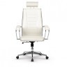 Кресло офисное Метта К-34 хром экокожа подголовник сиденье и спинка мягкие белое 532482 (1) (91141)