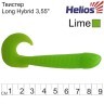 Твистер Helios Long Hybrid 3,55"/9,0 см, цвет Lime 7 шт HS-15-008 (78214)