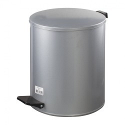 Ведро для мусора с педалью усиленное титан 15 литров серое оцинкованная сталь 603977 (1) (90159)