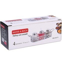 Набор для специй на подставке 5 предметов стекло/нерж Mayer&Boch (40479)