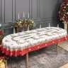 Скатерть овальная "морозко.снегири" 140х300см ,красный, 100% хлопок,твил пропитка Lefard (850-745-42)